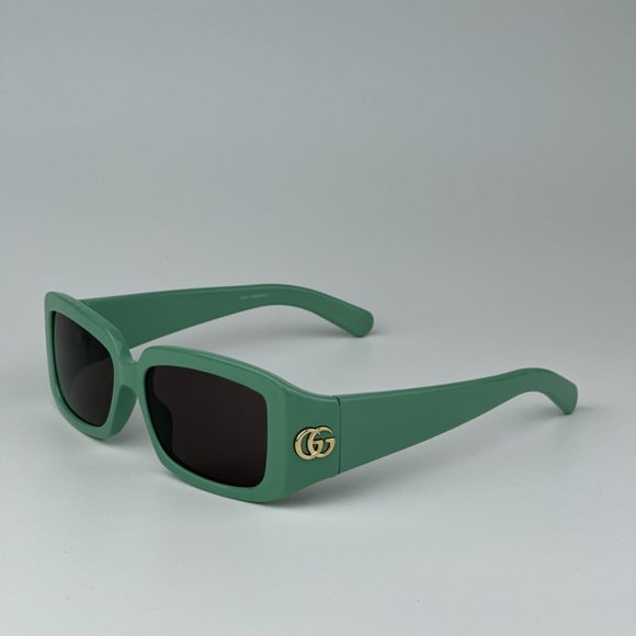 Gucci GG1403S 004 BRAND NEW Sunglasses Sage Green Gray Unisex Rectangle - Picture 1 of 12